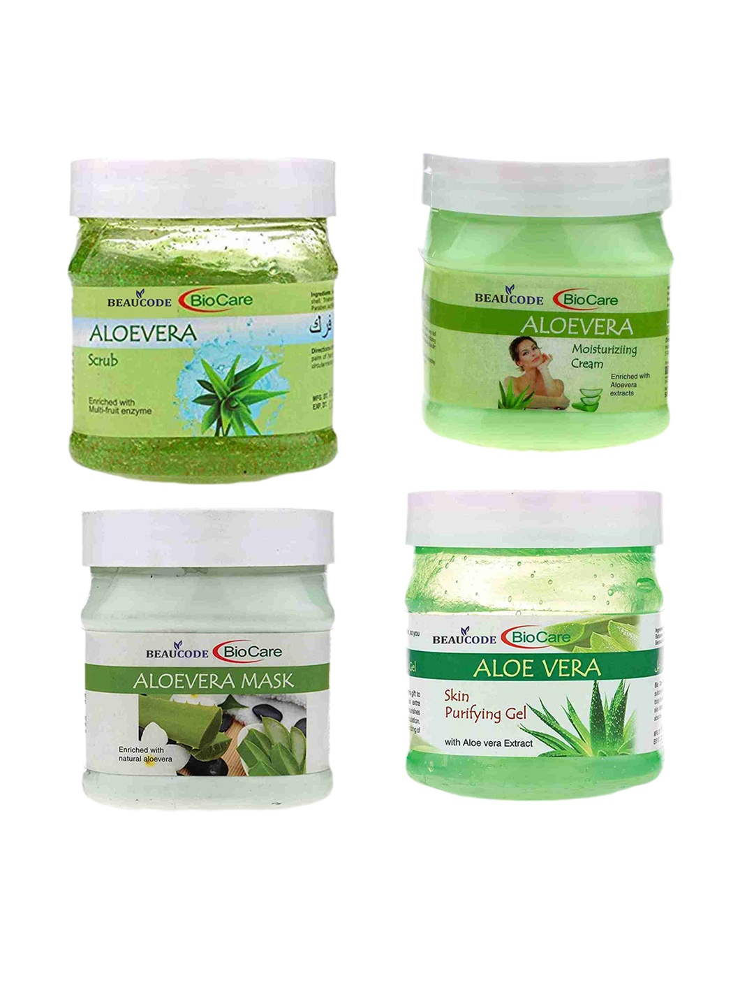 

BEAUCODE BIOCARE Aloevera Four Steps Facial Kit - 250 ml each, Green