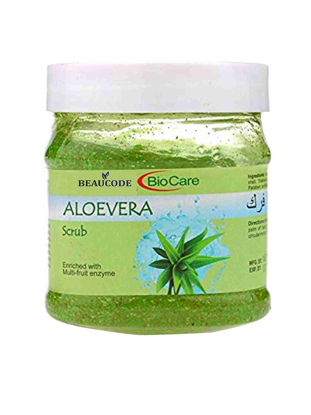 

BEAUCODE BIOCARE Aloe Vera Face Scrub with Mix-Fruit Enzymes For All Skin Types - 250ml, Green