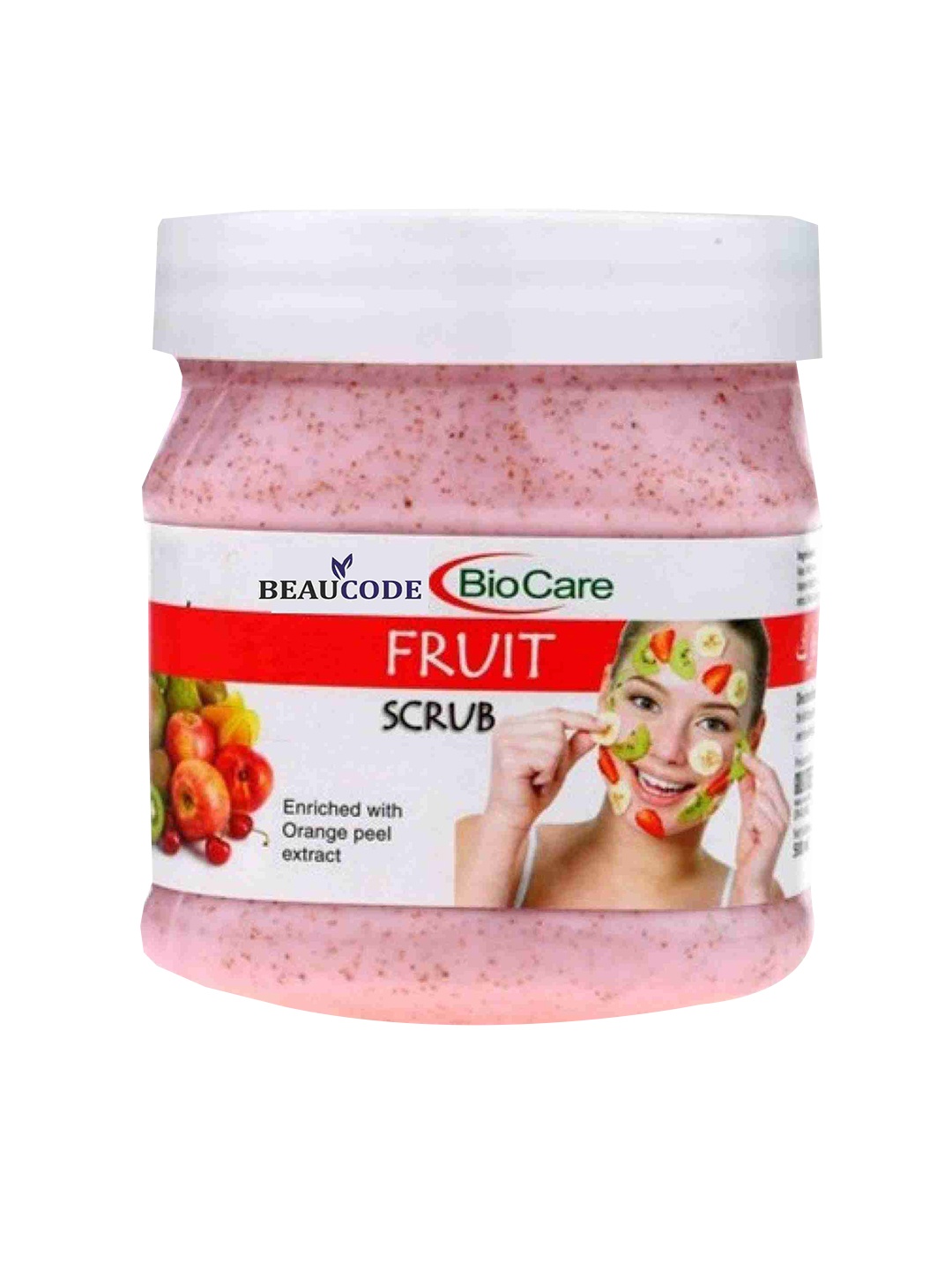 

BEAUCODE BIOCARE Fruit Face Scrub with Orange Peel Extract For All Skin Types - 250ml, Pink