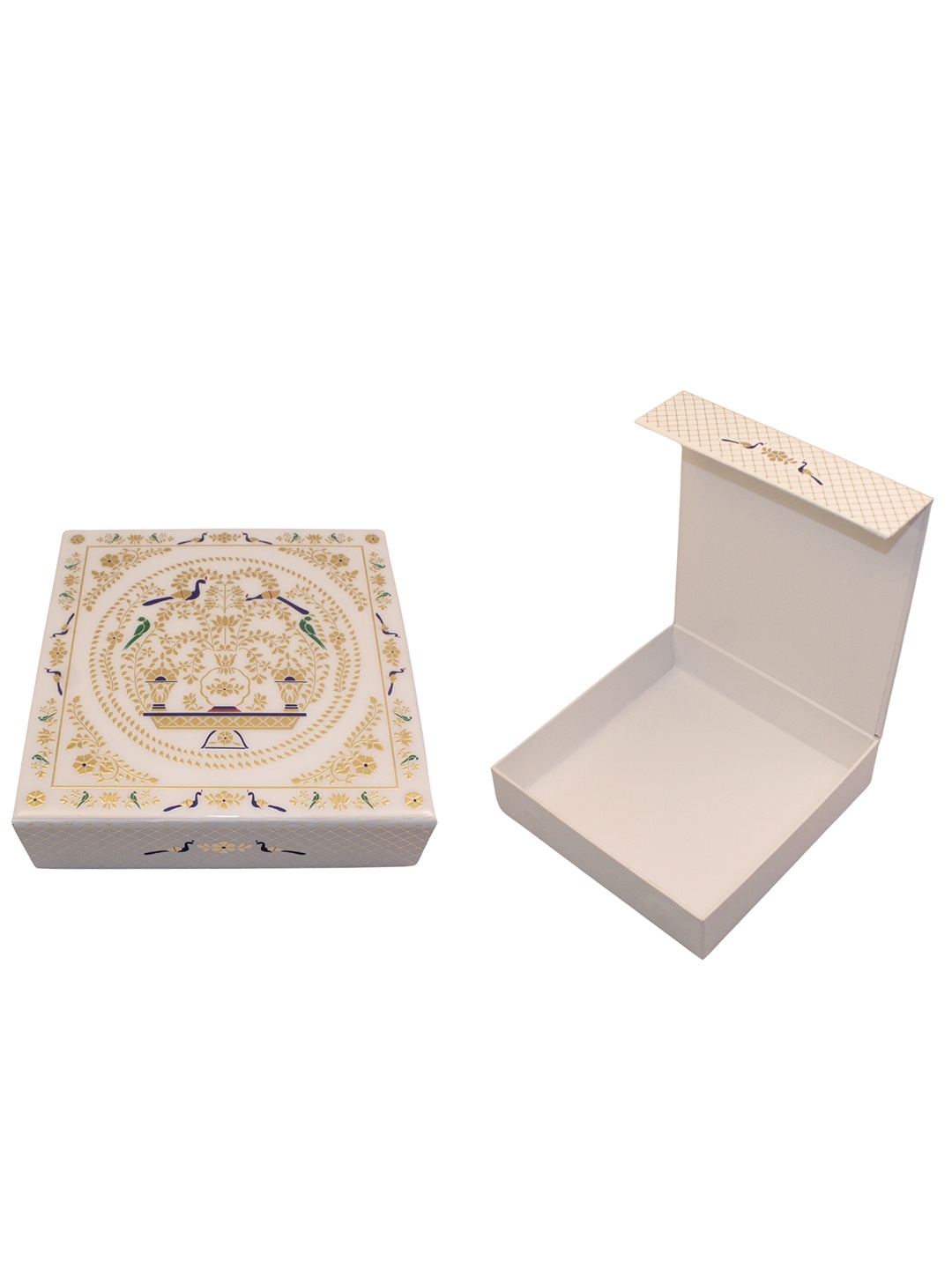 

Izzhaar Peshkari Printed Sweet Box, White