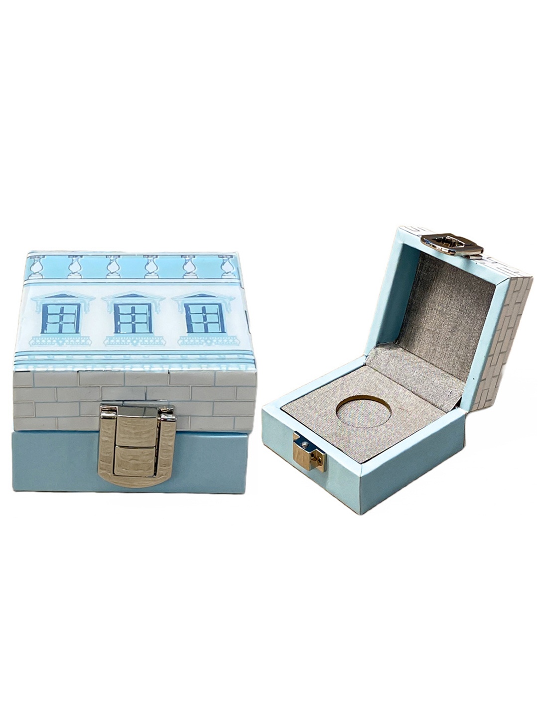 

Izzhaar Blue & Grey Wooden Wardrobe Roman Single Coin Box