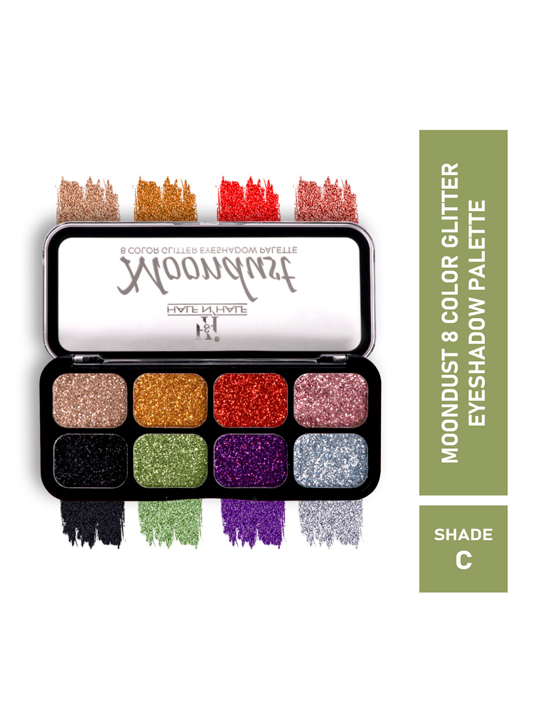 

Half N Half Moondust 8 Color Glitter Eyeshadow Palette - Shade C, Multi