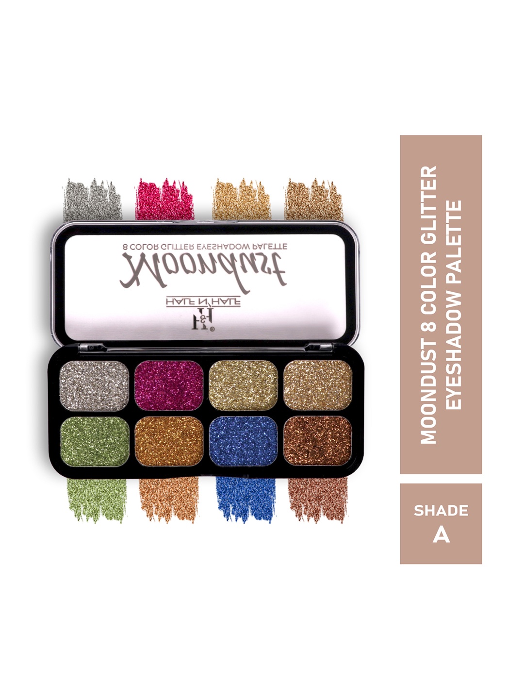 

Half N Half Moondust 8 Color Glitter Eyeshadow Palette - Shade A, Multi