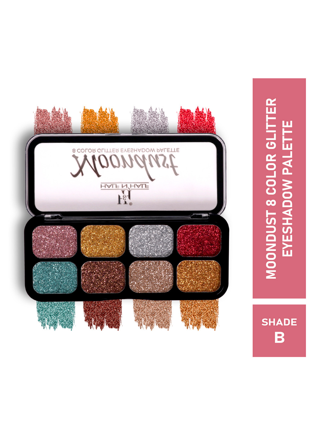 

Half N Half Moondust 8 Color Glitter Eyeshadow Palette - Shade B, Multi