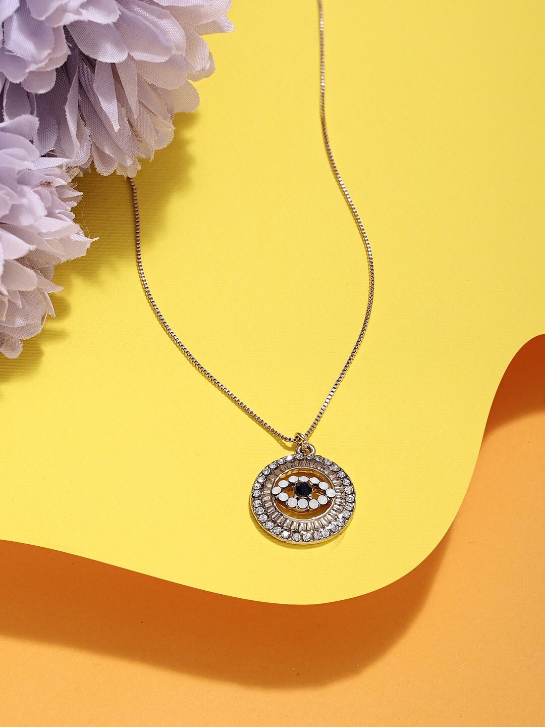 

AMI Gold-Plated Evil Eye Contemporary Pendant & Chain