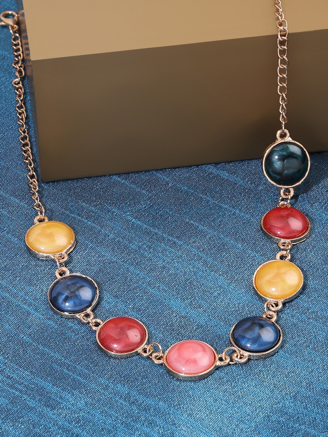 

AMI Gold-Plated Stone Studded Necklace