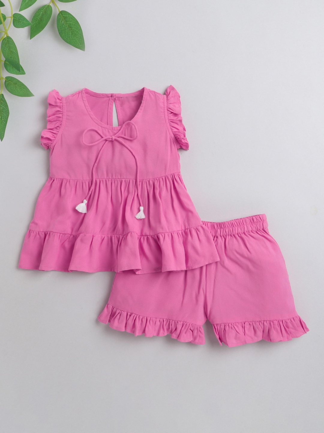 

The Magic Wand Girls Pink Top With Shorts