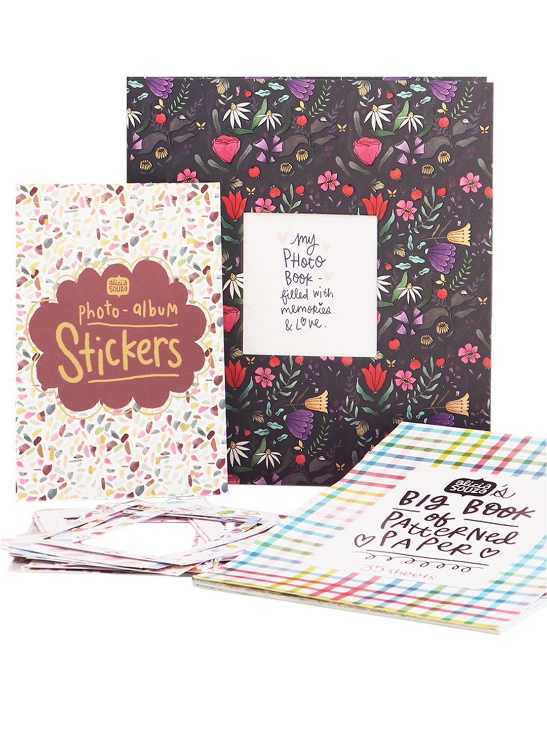 

Alicia Souza 4-Pcs White & Green Floral Photo Albums