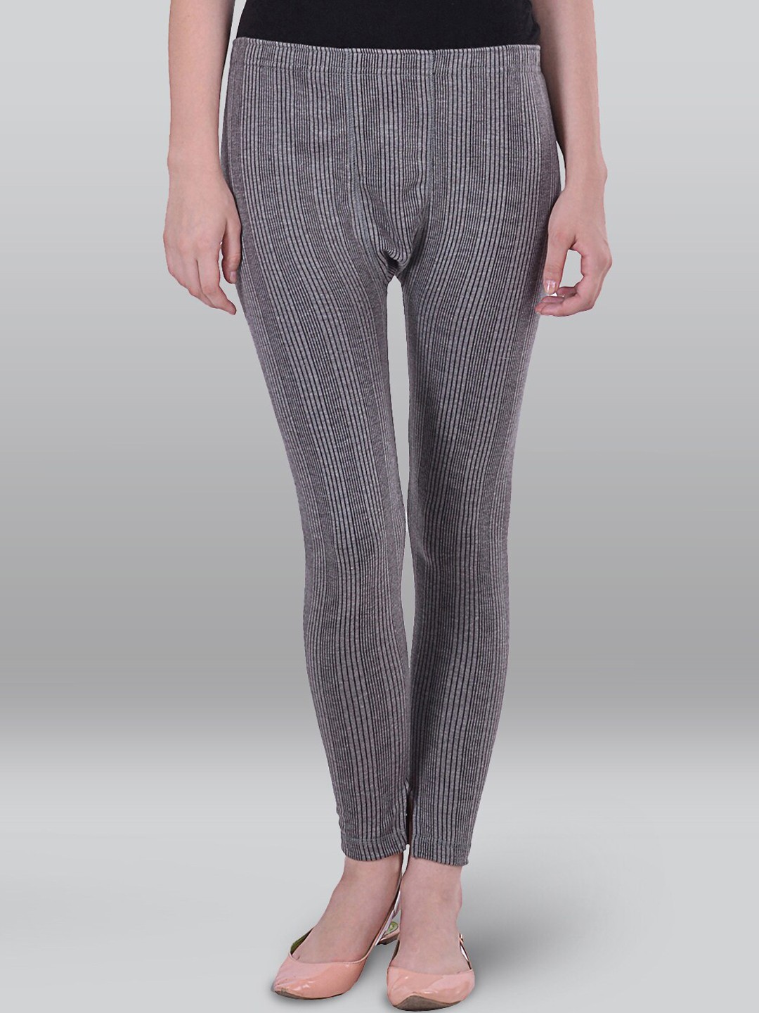 

INFERNO Womens Ribbed Cotton Thermal Bottom, Grey