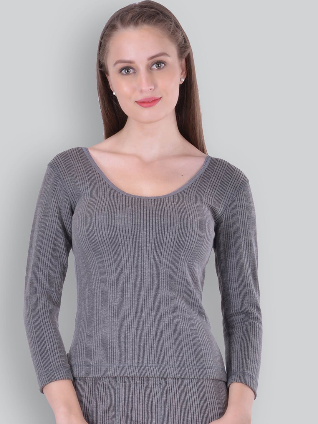

INFERNO Ribbed Thermal Tops, Grey