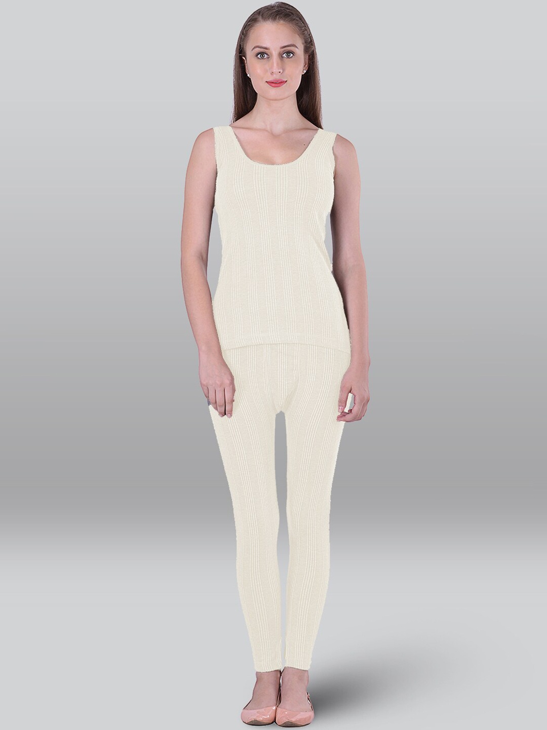 

INFERNO Sleeveless Cotton Thermal Top & Trouser Set, White
