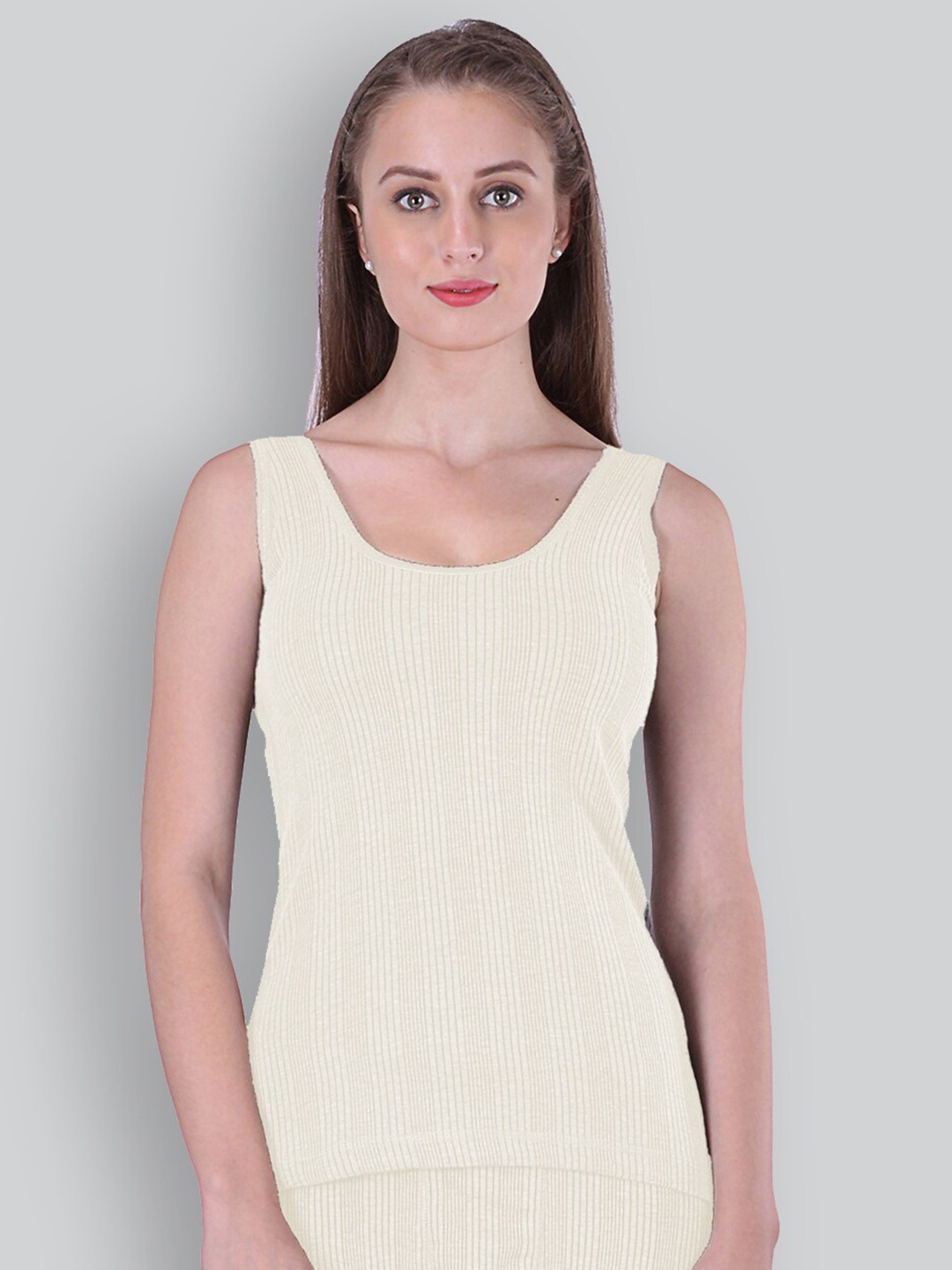 

INFERNO Ribbed Sleeveless Cotton Thermal Top, Yellow