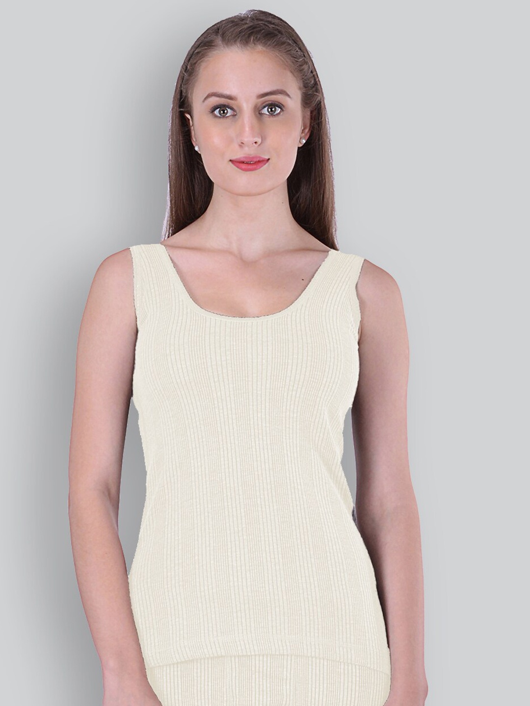 

INFERNO Ribbed Combed Cotton Thermal Top, White