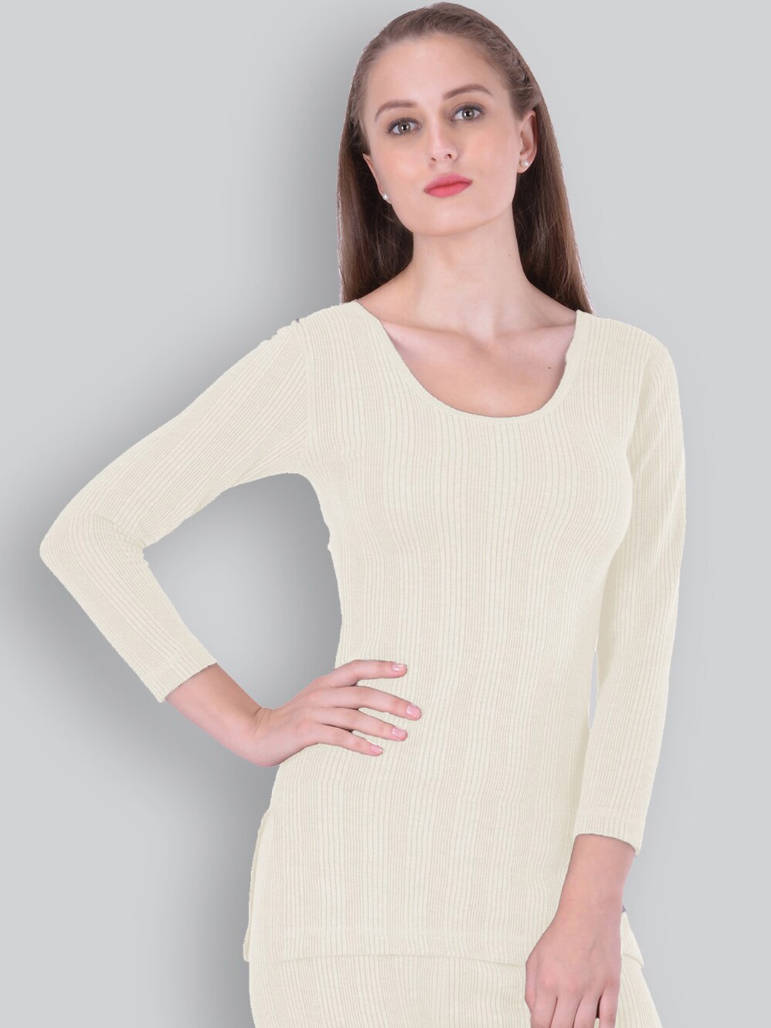 

INFERNO Cotton Ribbed Thermal Tops, White