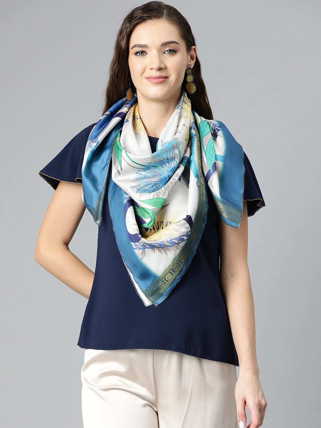 

Silk Land Women Printed Scarf, Multi