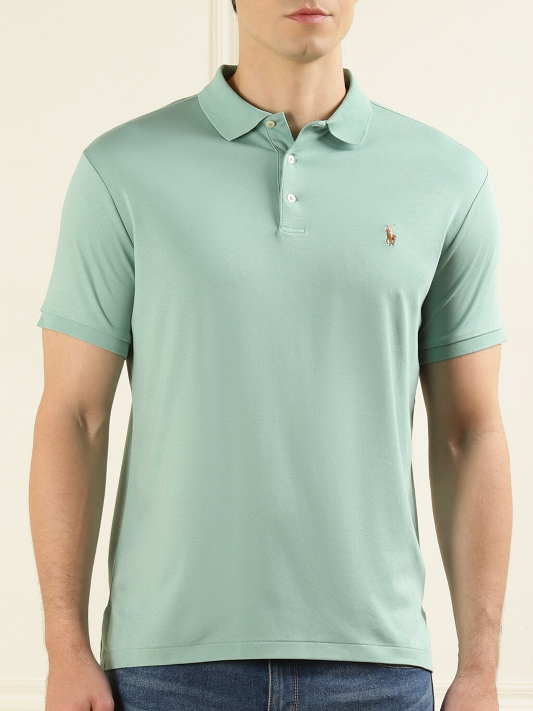 

Polo Ralph Lauren Polo Collar Short Sleeves Applique Regular Fit Cotton Casual T-Shirt, Sea green