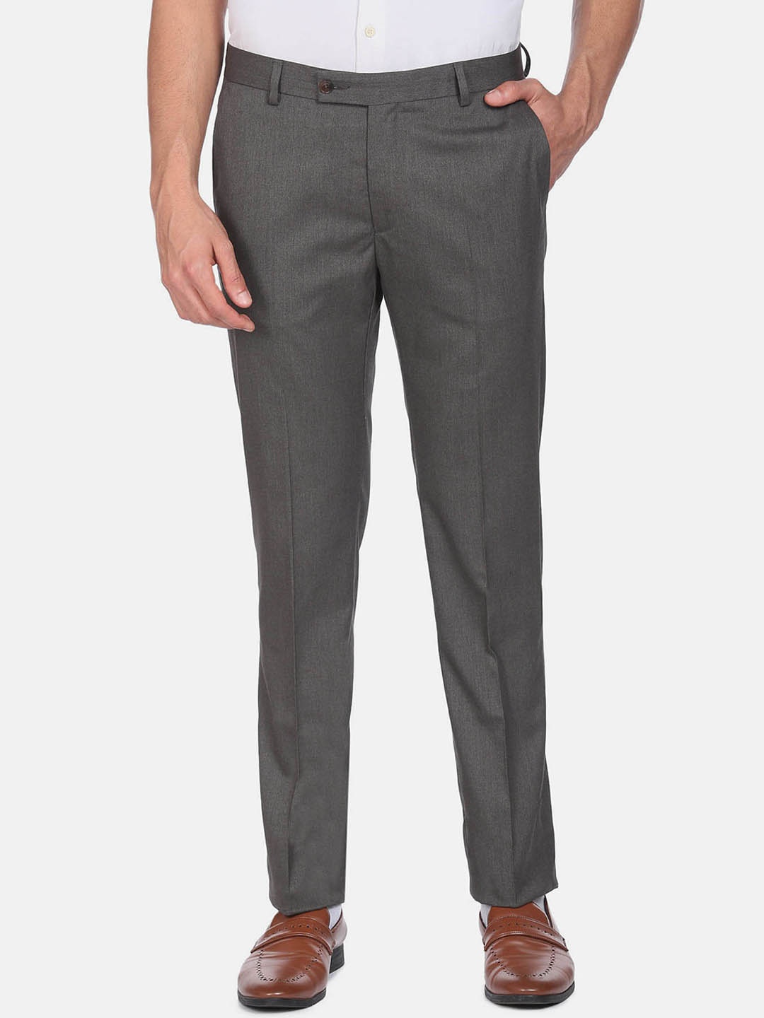 

Arrow Men Slim Fit Formal Trousers, Grey