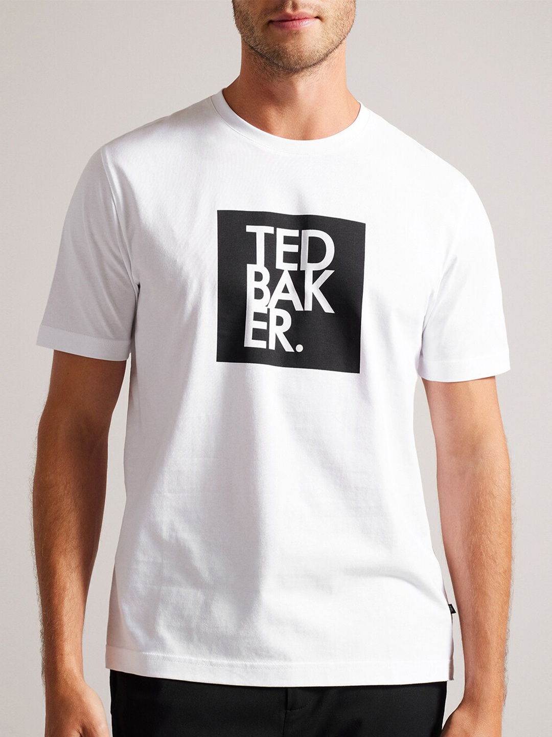

Ted Baker Typography Printed Cotton T-shirt, White