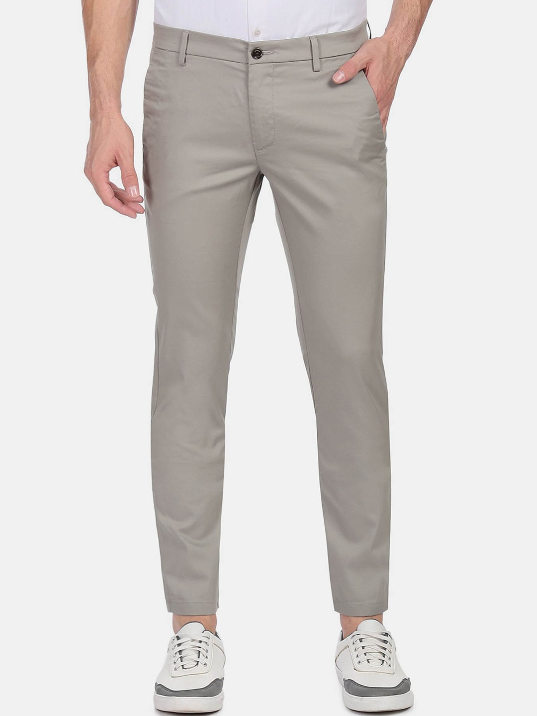 

Arrow Sport Men Slim Fit Low-Rise Chinos, Grey