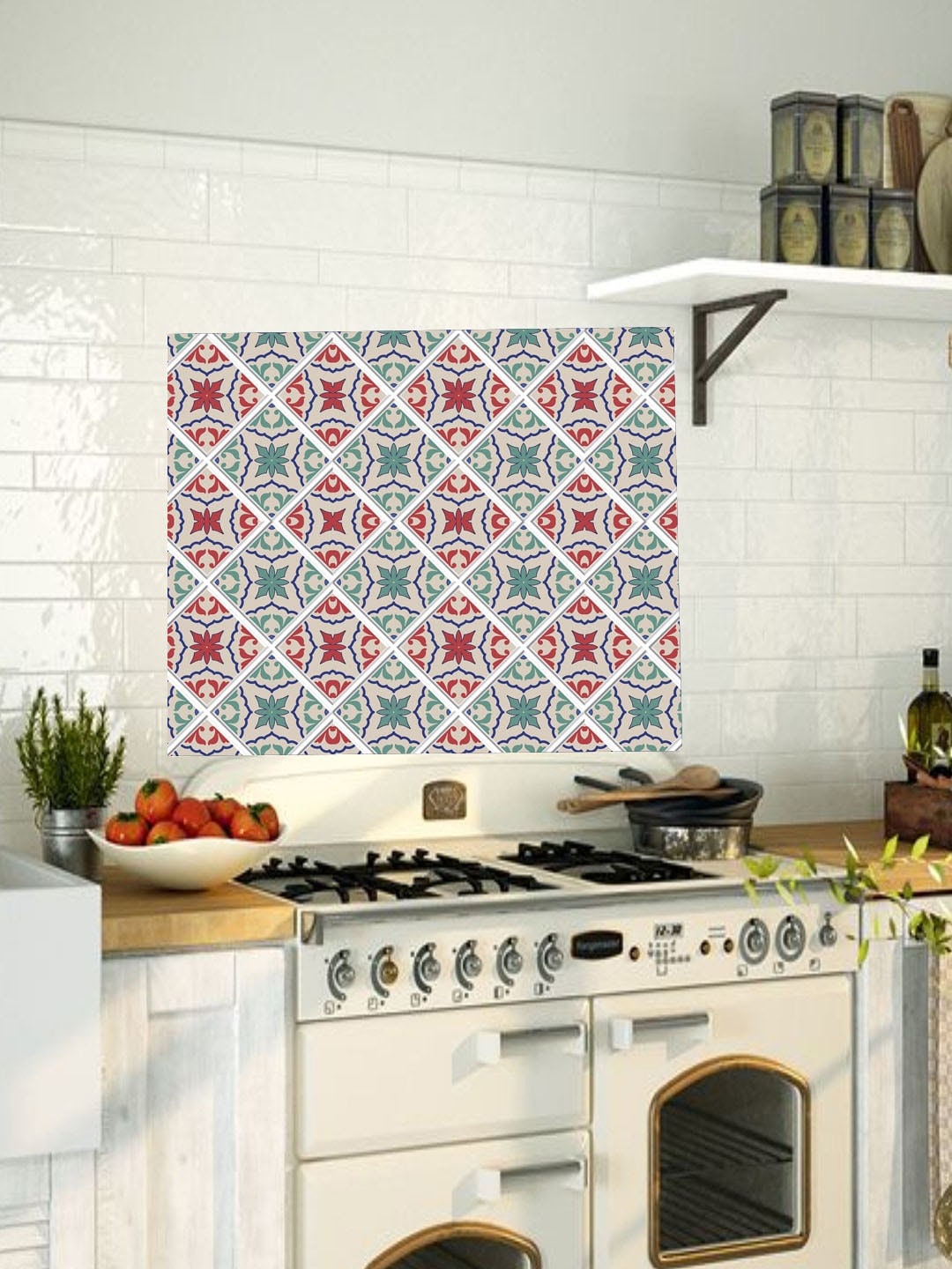

Jaamso Royals Red & Green Printed Self Adhesive 3D Wall Sticker