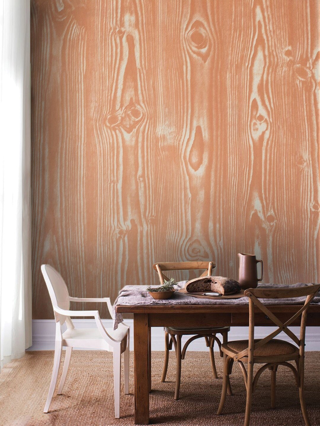 

Jaamso Royals Brown Wooden Design Waterproof Self-Adhesive Wallpaper