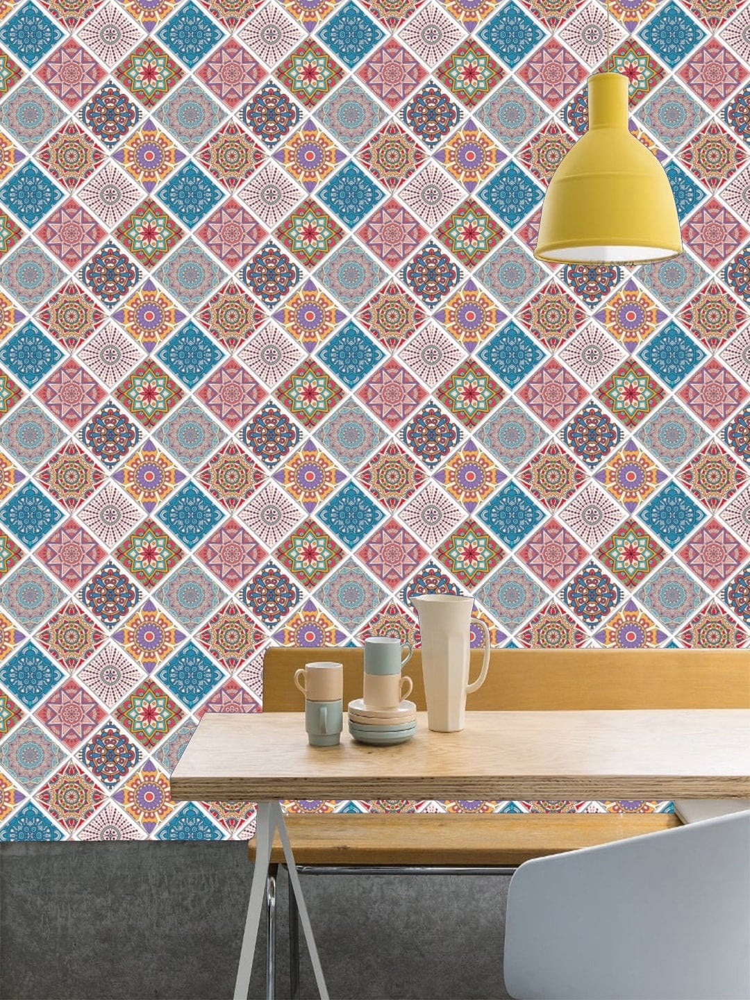 

Jaamso Royals Blue & Pink Printed Self Adhesive Wallpaper