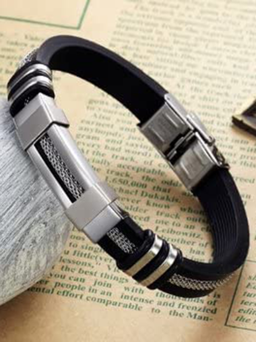 

MEENAZ Men Silver-Plated Kada Bracelet