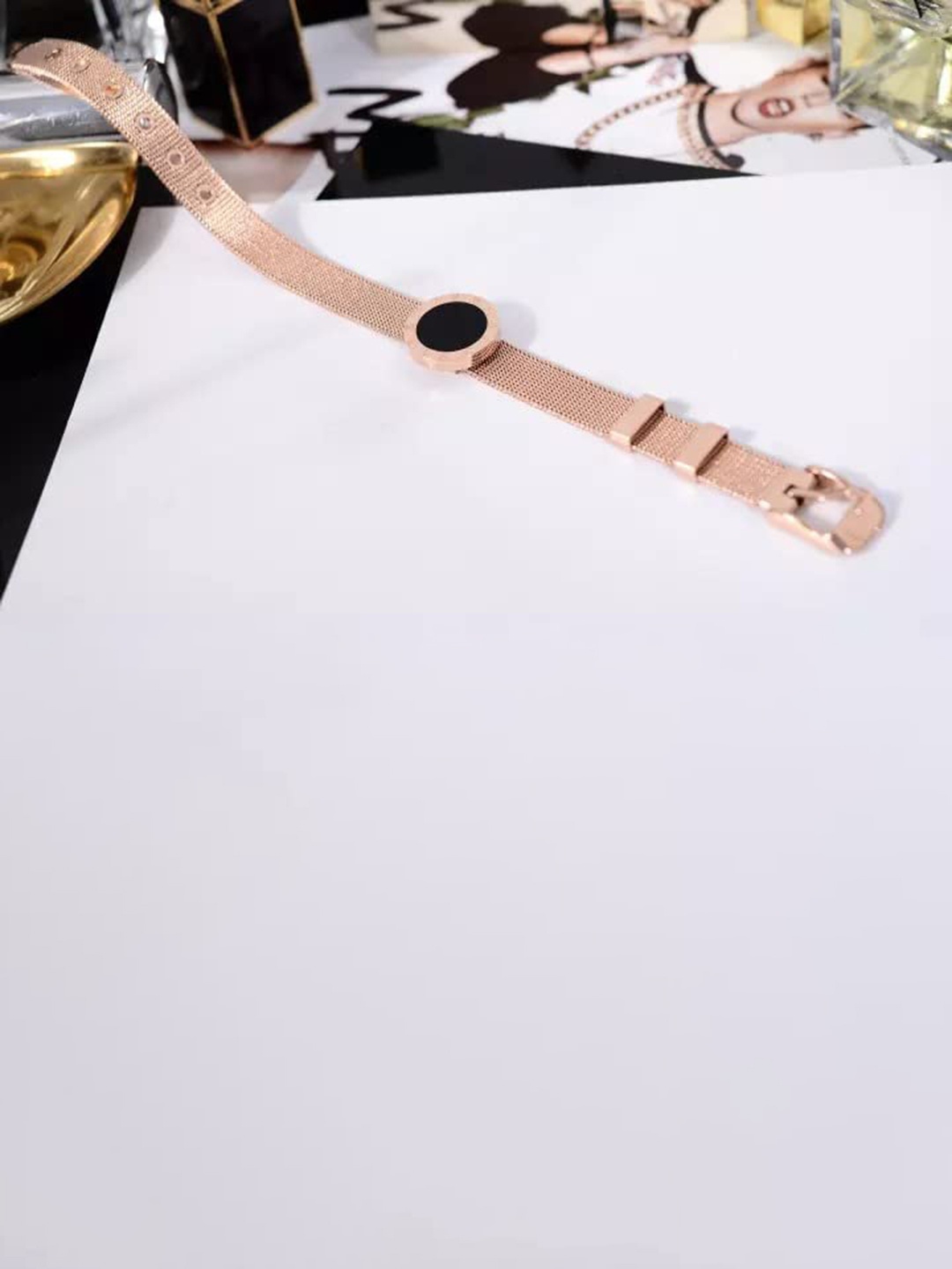 

MEENAZ Rose Gold-Plated Charm Bracelet