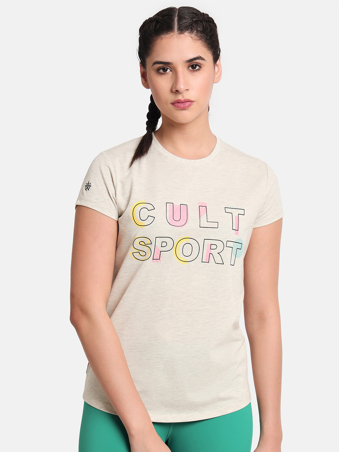 

Cultsport Typographic Printed Round Neck Sports T-shirt, Beige
