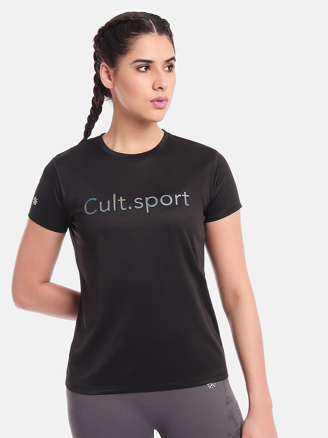 

Cultsport Typography Printed Round Neck Sports T-shirt, Black