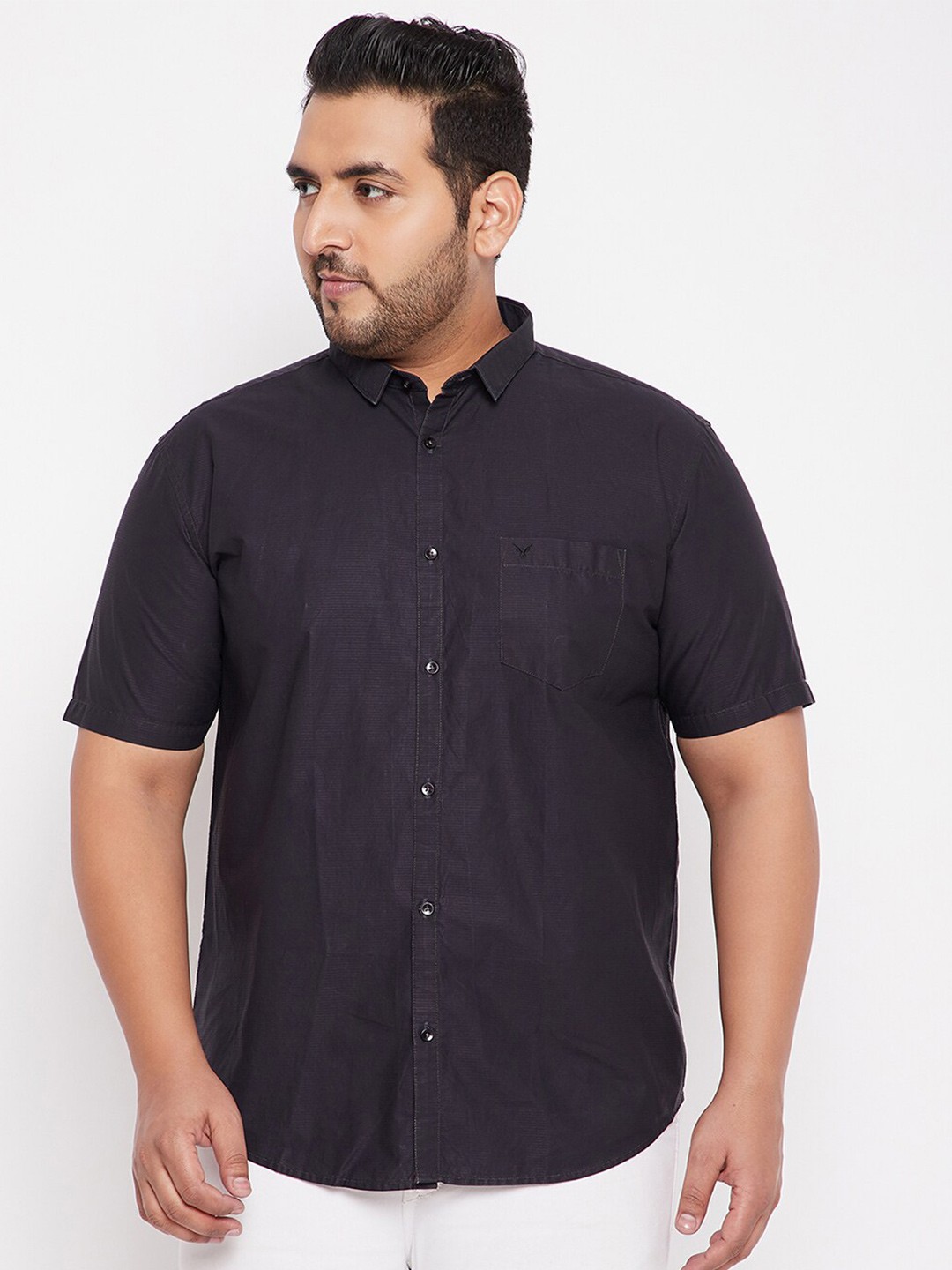 

SHOWOFF Plus Slim Fit Cotton Casual Shirt, Navy blue