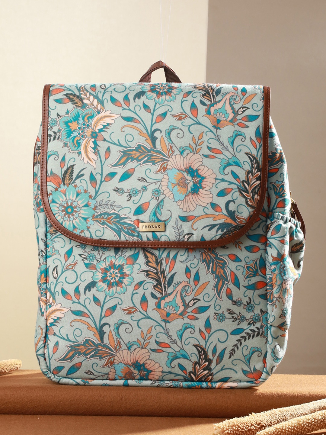 

Priyaasi Women Floral Printed 15 Inch Laptop Backpack, Blue