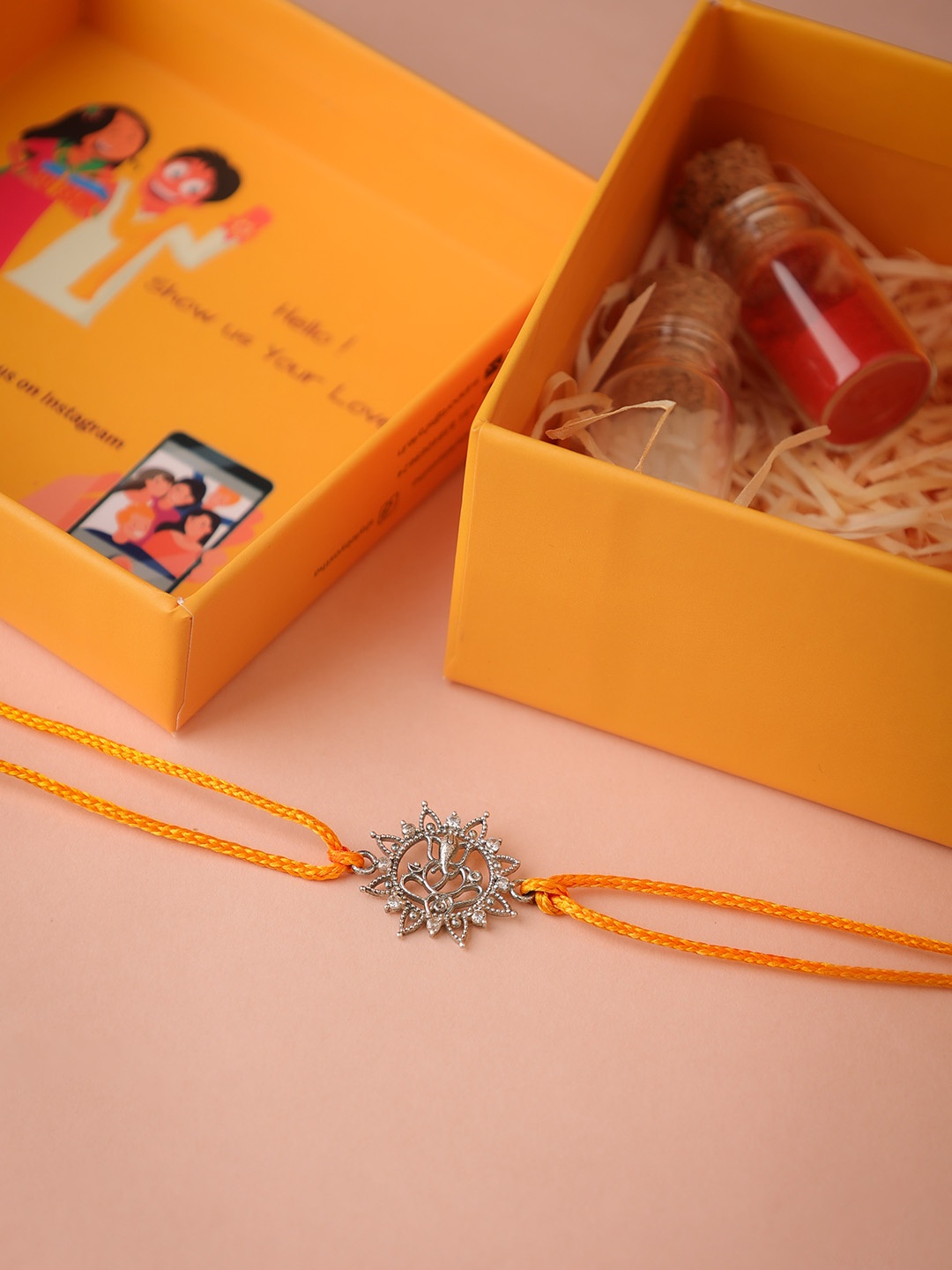 

Shyle Men 925 Sterling Silver Rakhi Comes With Roli Chawal & Greeting Card