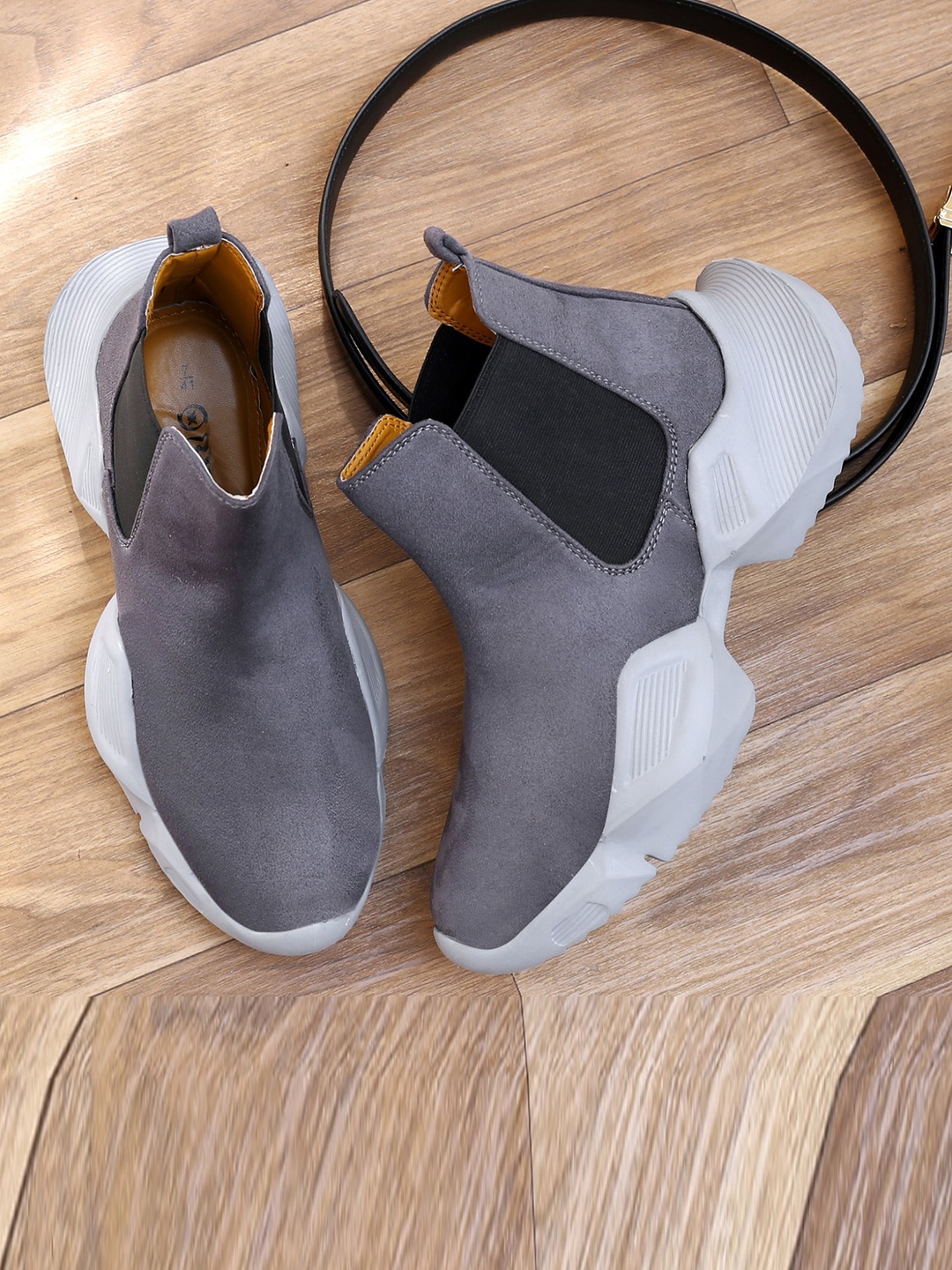 

Bxxy Men Flatform-Heeled Chelsea Boots, Grey