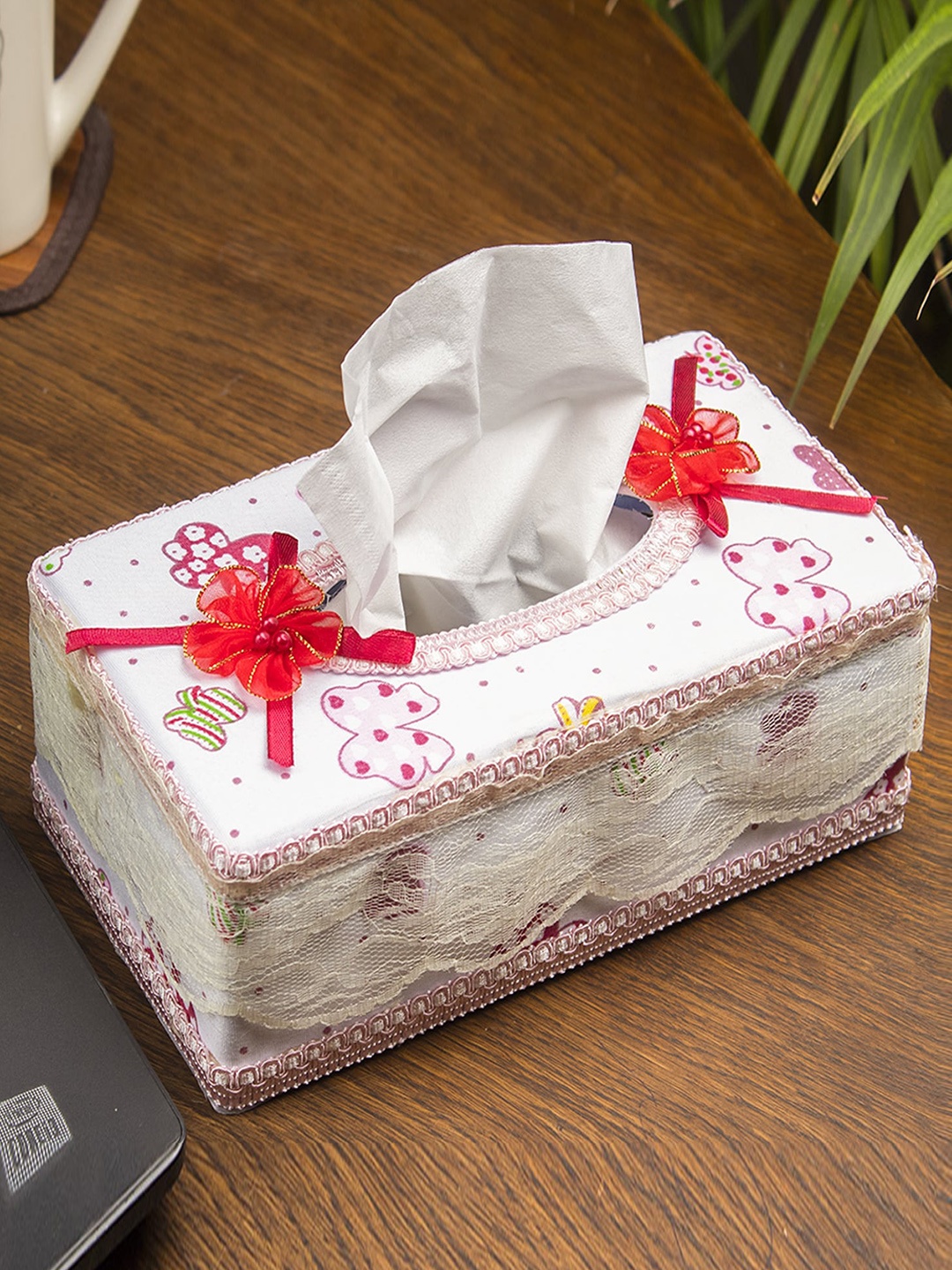 

MARKET99 Unisex Printed Tissue Box, White