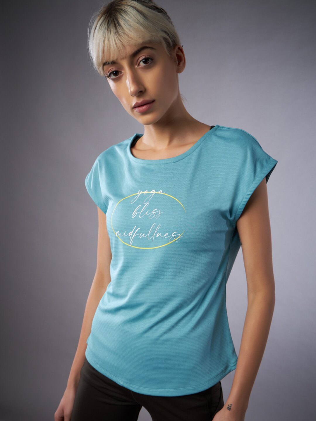 

UNPAR Typography Printed Moisture Wicking Sports T-Shirt, Blue