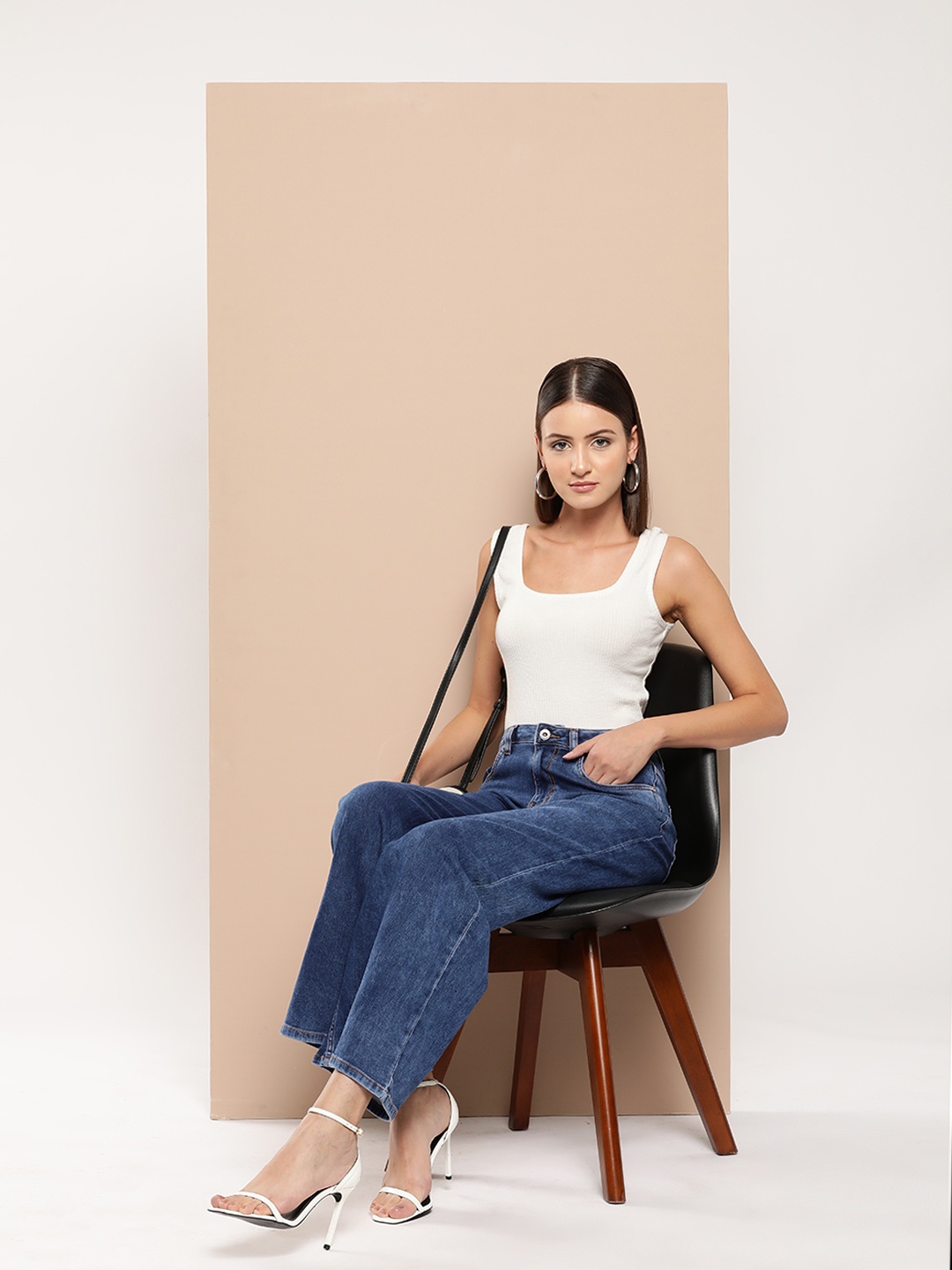 

Chemistry Women Mid-Rise Wide Leg Jeans, Navy blue