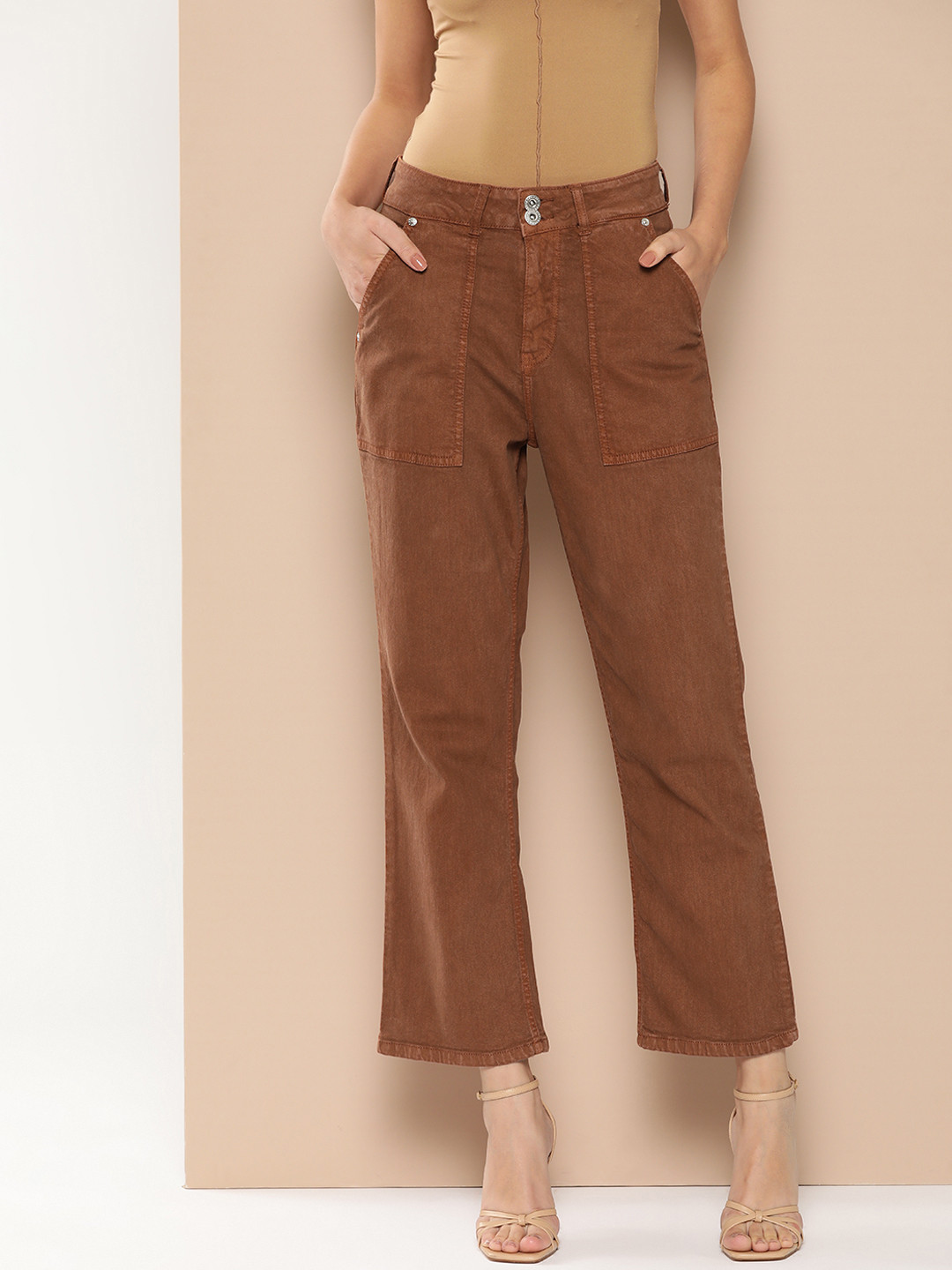 

Chemistry Women Mid-Rise Bootcut Jeans, Camel brown