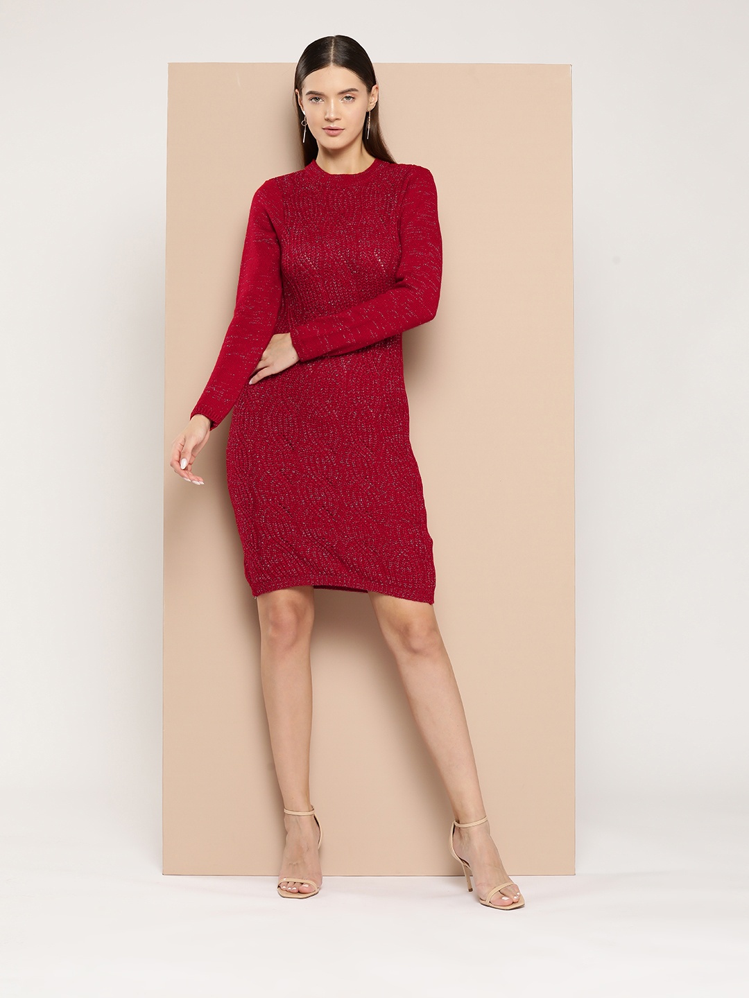 

Chemistry Sweater Knit Dress, Red