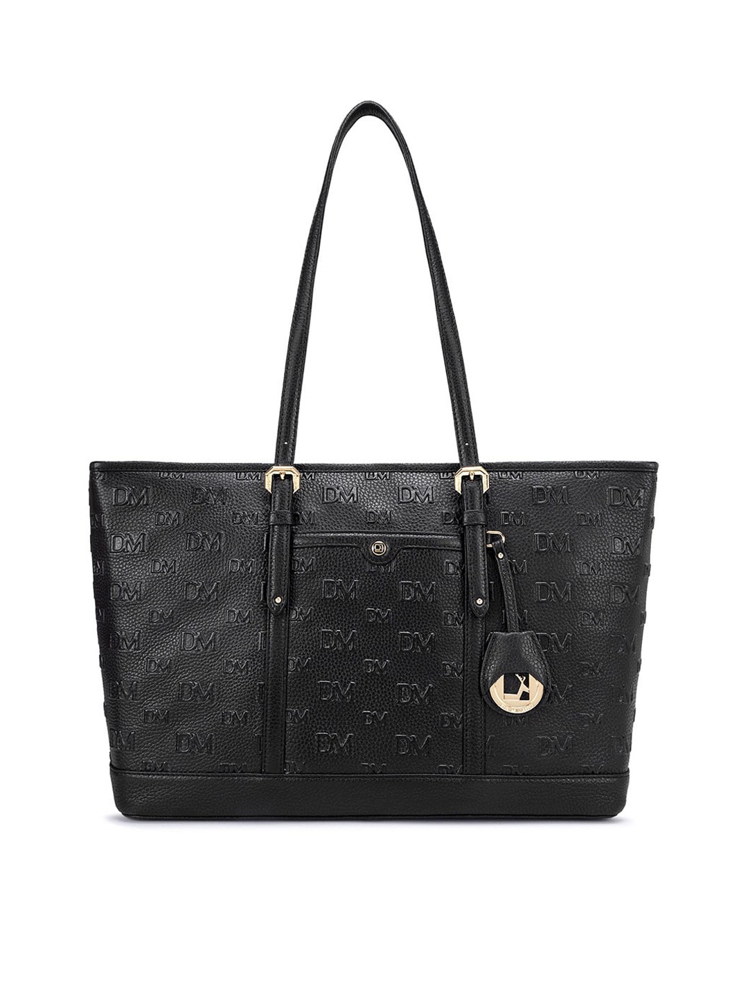 

Da Milano Embellished Leather Structured Shoulder Bag, Black