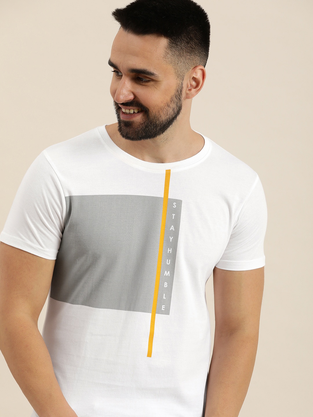 

HERE&NOW Graphic Printed Pure Cotton T-shirt, White