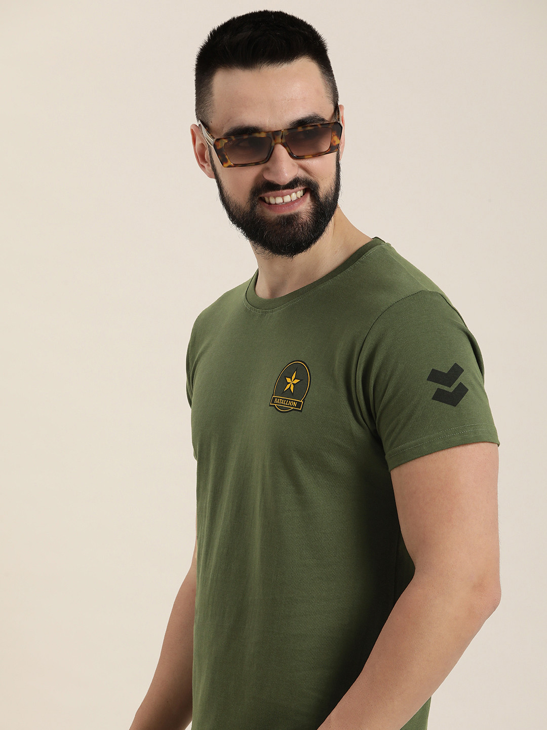 

HERE&NOW Pure Cotton T-shirt, Olive