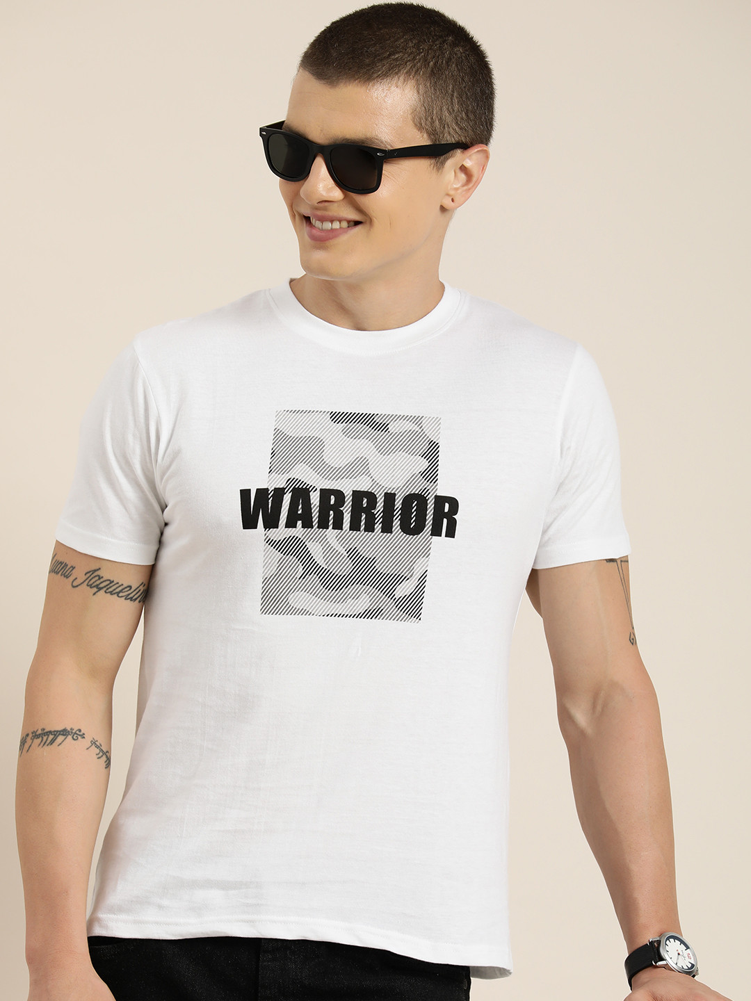 

HERE&NOW Graphic Printed Pure Cotton T-shirt, White