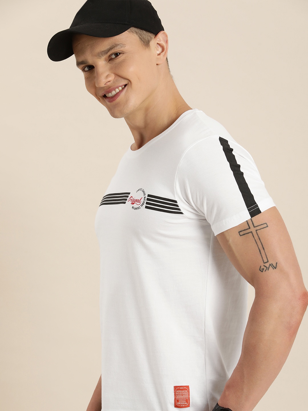 

HERE&NOW Printed Pure Cotton T-shirt, White