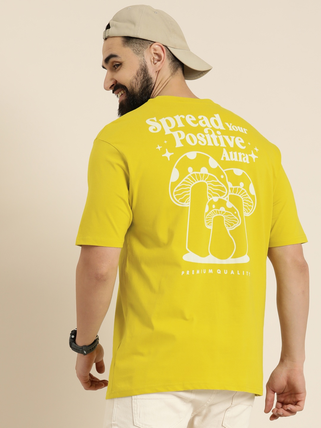 

HERE&NOW Typography Printed Pure Cotton T-shirt, Green