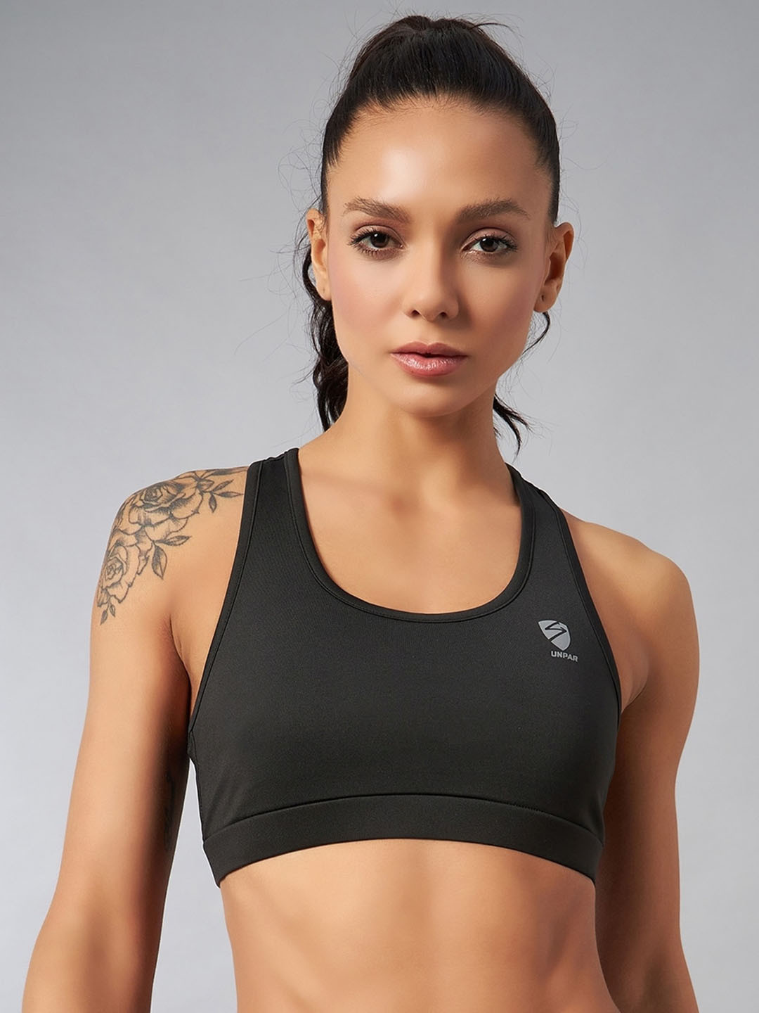 

UNPAR Full Coverage Racer Back Bra All Day Comfort, Black