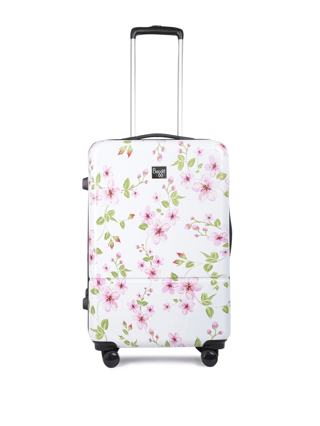 

Baggit Printed Hard-Sided Lily Medium Trolley Suitcase, White