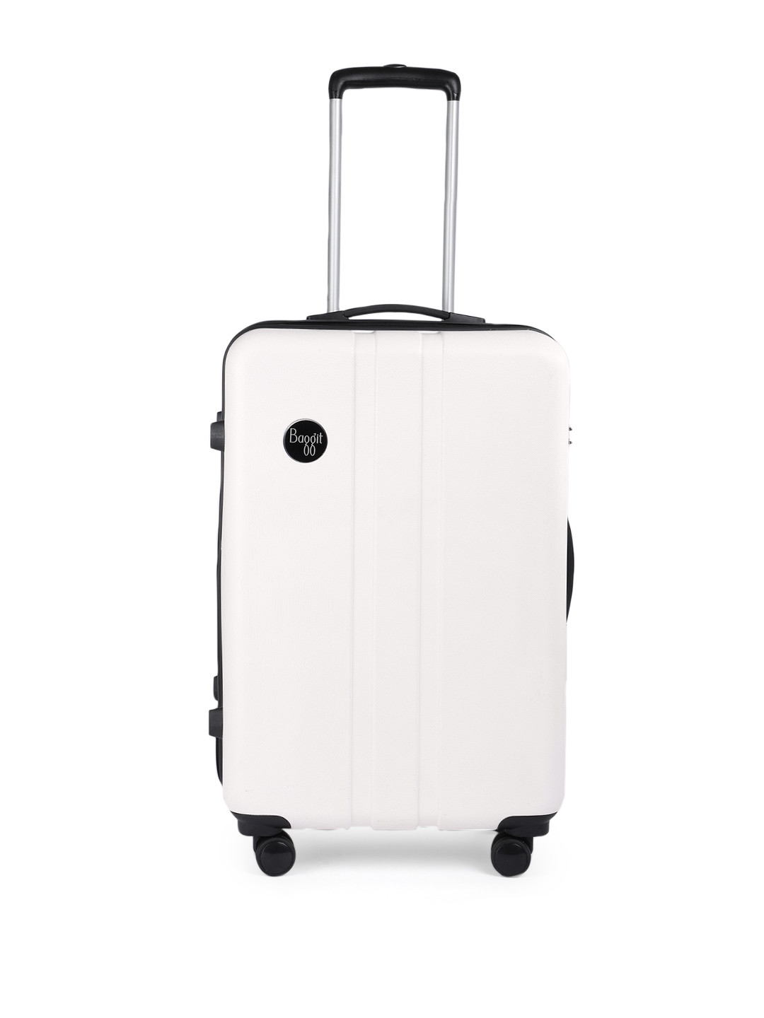 

Baggit Passion Geometric Textured Hard Sided Medium Trolley Bag, White