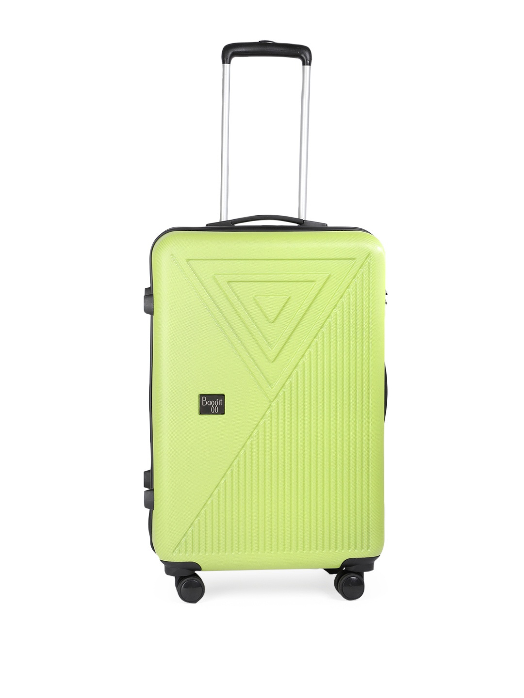 

Baggit Vision Geometric Textured Hard Sided Medium Trolley Bag, Lime green