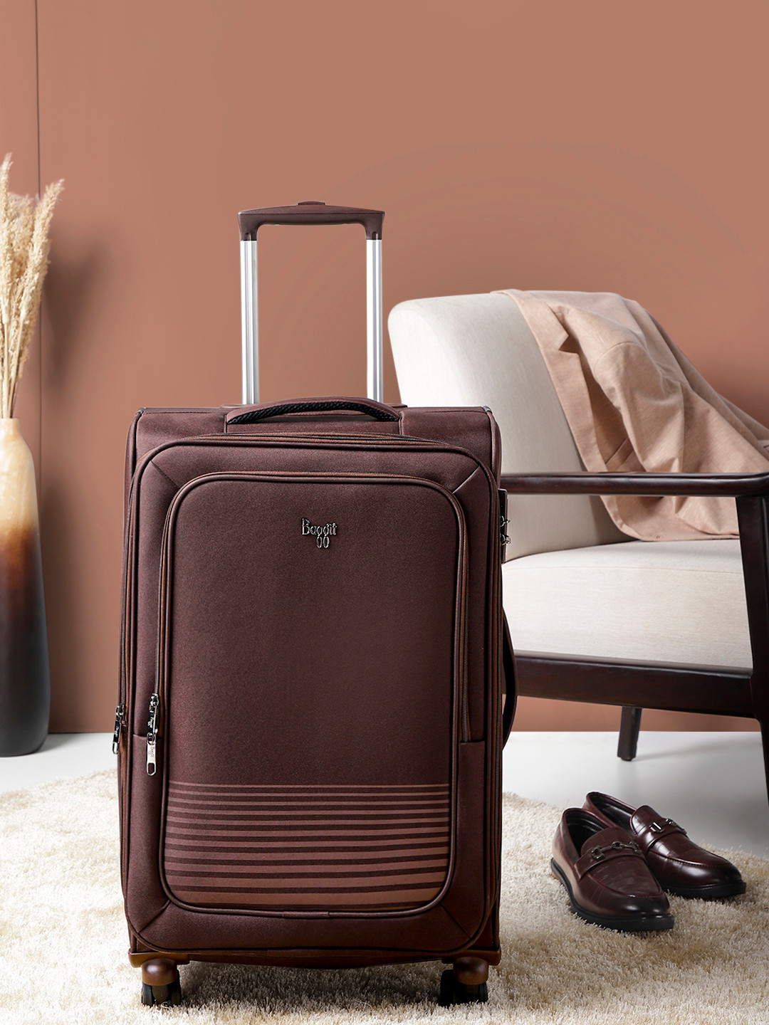

Baggit Viber 66cm Medium Trolley Suitcase, Brown